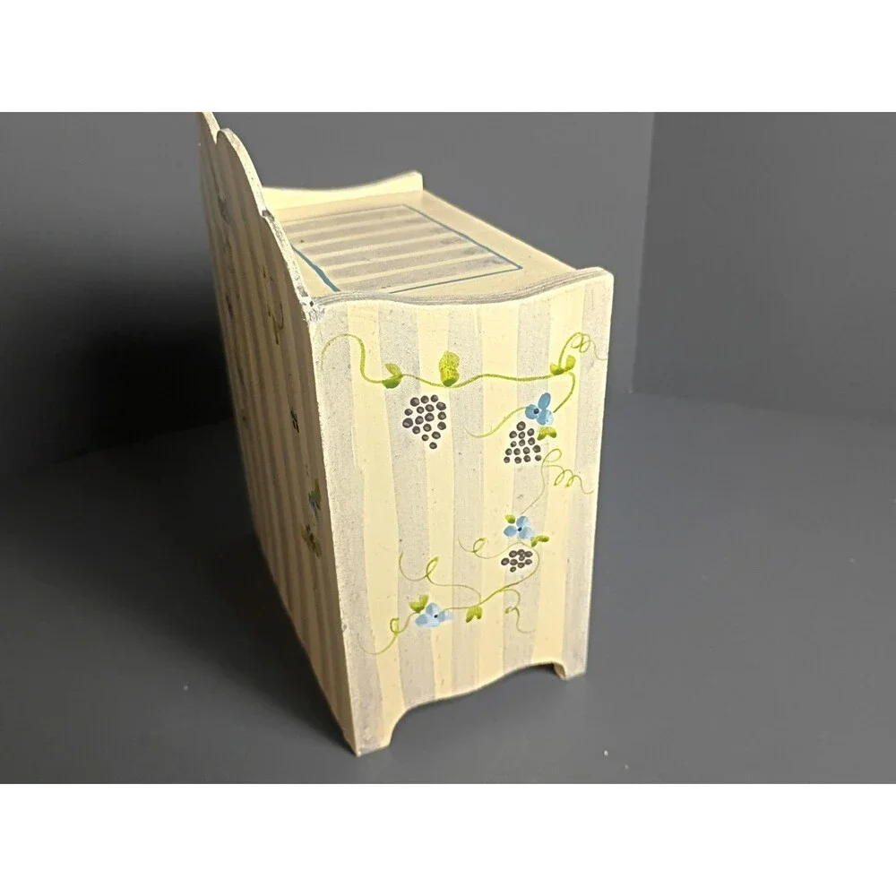 Vintage Handpainted Wood Chest of Drawers for Dolls, Jewelry Box with 2 Drawers